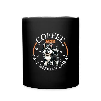 Café et laïka de Sibérie orientale - Mug uni - noir - Devant