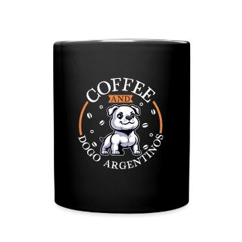 Coffee and Dogo Argentino - Full Colour Mug - black - Front