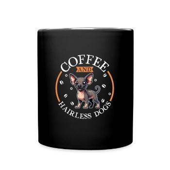 Café et chien sans poils - Mug uni - noir - Devant