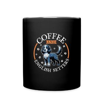Café et Setter Anglais - Mug uni - noir - Devant