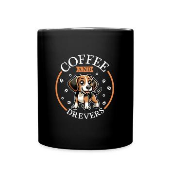 Kaffee und Drever - Tasse einfarbig - Schwarz - Vorne