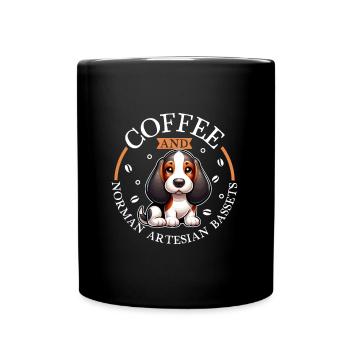 Coffee and Basset Artésien Normand - Full Colour Mug - black - Front