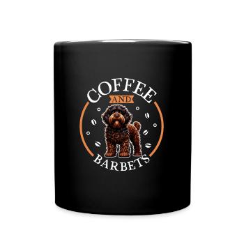 Kaffee und Französischer Wasserhund - Tasse einfarbig - Schwarz - Vorne