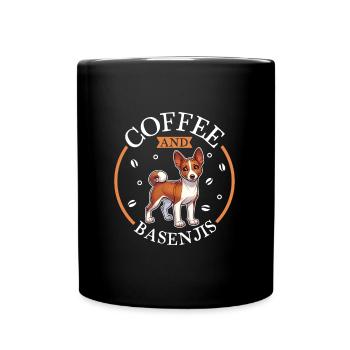Café et Basenji - Mug uni - noir - Devant