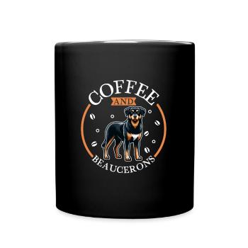 Kaffee und Beauceron - Tasse einfarbig - Schwarz - Vorne