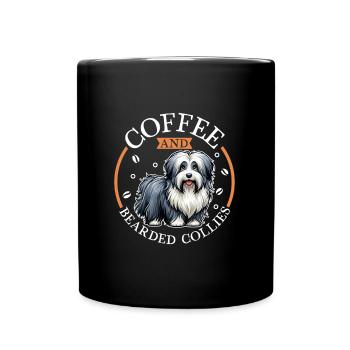 Café et Bearded Collie - Mug uni - noir - Devant