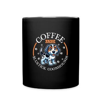 Café et Bluetick Coonhound - Mug uni - noir - Devant