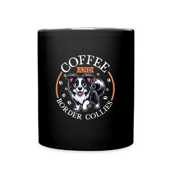 Café et Border Collie - Mug uni - noir - Devant