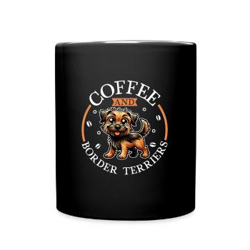 Café et Border Terrier - Mug uni - noir - Devant