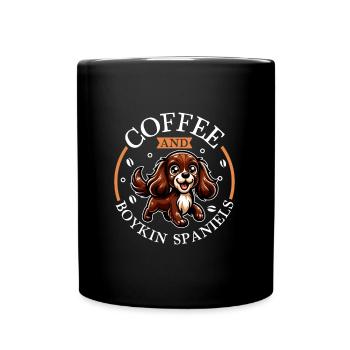 Coffee and Boykin Spaniel - Full Colour Mug - black - Front