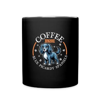 Coffee and Epagneul Bleu de Picardy - Full Colour Mug - black - Front