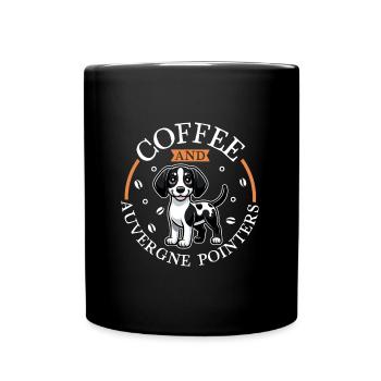 Coffee and Braque d'Auvergne - Full Colour Mug - black - Front