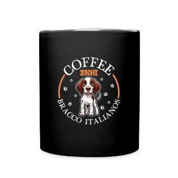 Café et Bracco Italiano - Mug uni - noir - Devant