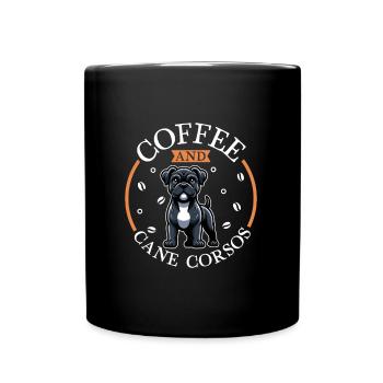 Coffee and Cane Corso - Full Colour Mug - black - Front