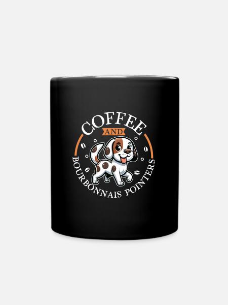 Kaffee und Braque du Bourbonnais - Tasse einfarbig - Schwarz