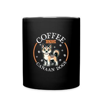 Café et chien de Canaan - Mug uni - noir - Devant