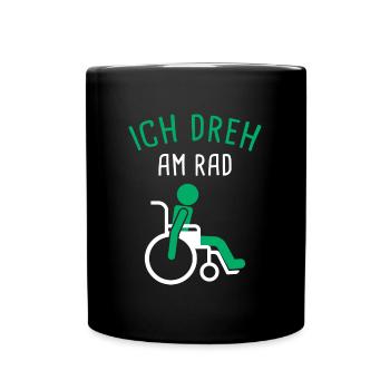 Rollifahrer Menschen Mit Behinderung Rollstuhl - Tasse einfarbig - Schwarz - Vorne