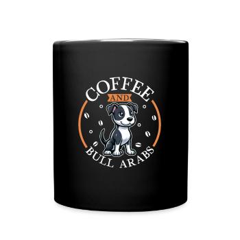 Kaffee und Bull Arab - Tasse einfarbig - Schwarz - Vorne