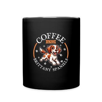 Café et Epagneul Breton - Mug uni - noir - Devant