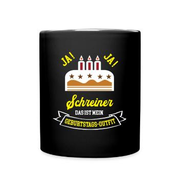 Schreiner Geburtstag Geburtstagsgeschenk Tischler - Tasse einfarbig - Schwarz - Vorne