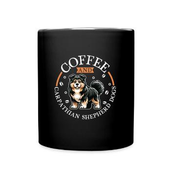 Kaffee und Carpathian Shepherd Dog - Tasse einfarbig - Schwarz - Vorne