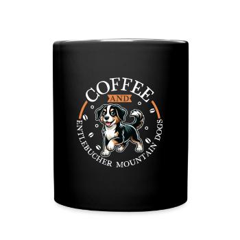 Café et bouvier Entlebucher - Mug uni - noir - Devant