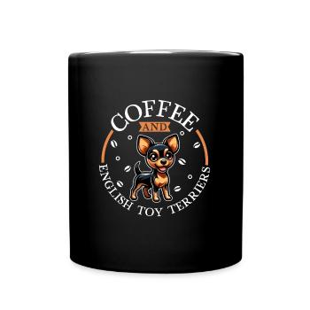 Café et Terrier Toy Anglais - Mug uni - noir - Devant