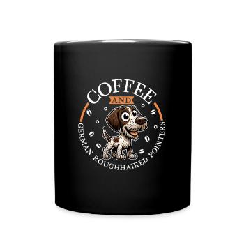 Café et Stichelhaar allemand - Mug uni - noir - Devant