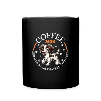 Coffee and German Shorthair - Full Colour Mug - black - Front