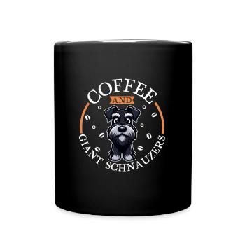 Café et schnauzer géant - Mug uni - noir - Devant