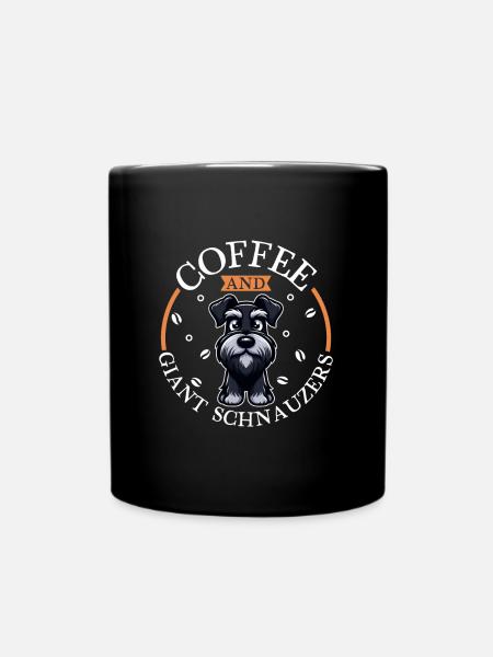 Café et schnauzer géant - Mug uni - noir