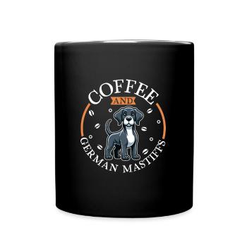 Coffee and Great Dane - Full Colour Mug - black - Front