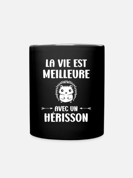 Humour hérisson - Mug uni - noir