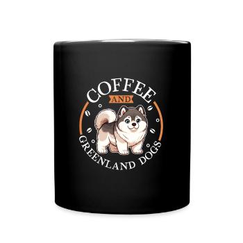 Café et chien du Groenland - Mug uni - noir - Devant