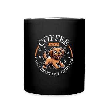 Kaffee und Griffon Fauve de Bretagne - Tasse einfarbig - Schwarz - Vorne