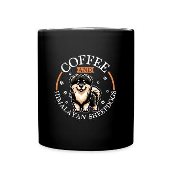 Kaffee und Himalaya Schäferhund - Tasse einfarbig - Schwarz - Vorne