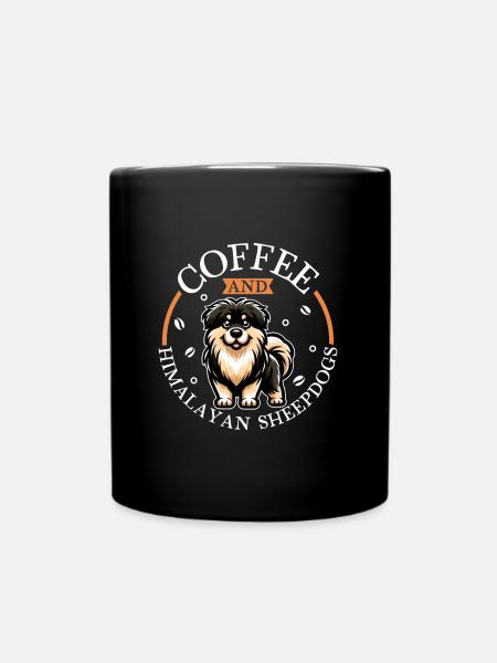 Kaffee und Himalaya Schäferhund - Tasse einfarbig - Schwarz