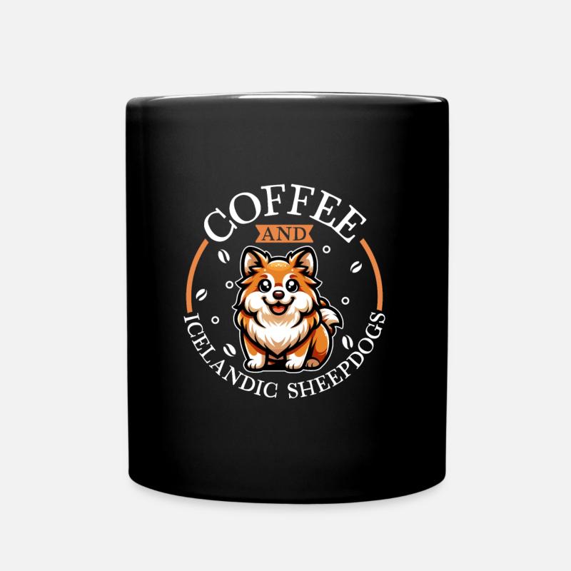 Coffee and Icelandic Dog - Full Colour Mug - black