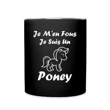 Humour poney - Mug uni - noir - Devant