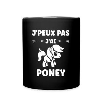 Humour poney - Mug uni - noir - Devant