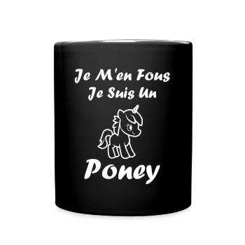 Humour poney - Mug uni - noir - Devant