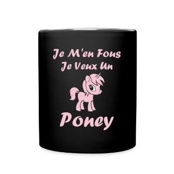 Humour poney - Mug uni - noir - Devant