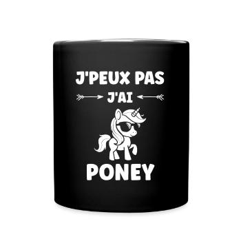 Humour poney - Mug uni - noir - Devant