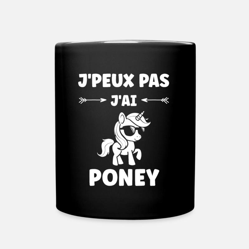 Humour poney - Mug uni - noir