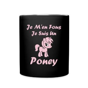Humour poney - Mug uni - noir - Devant