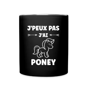 Humour poney - Mug uni - noir - Devant