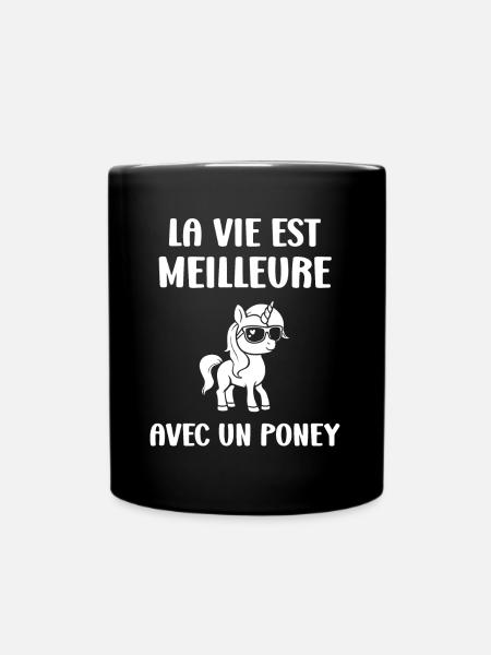 Humour poney - Mug uni - noir