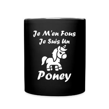 Humour poney - Mug uni - noir - Devant