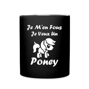 Humour poney - Mug uni - noir - Devant