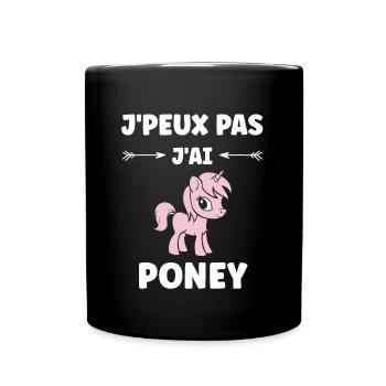Humour poney - Mug uni - noir - Devant